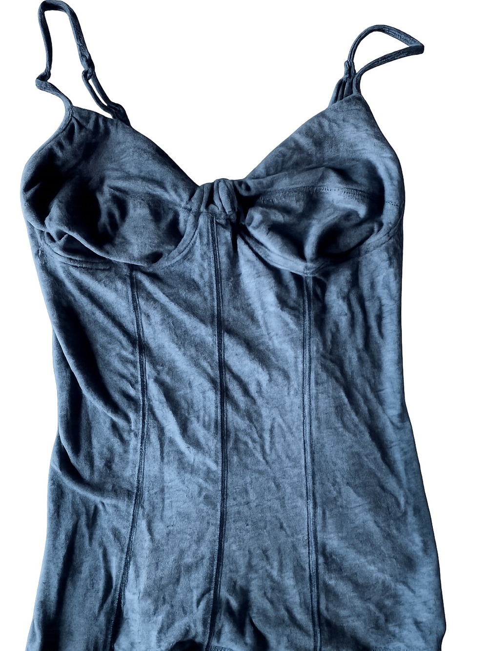 Garage Blue Satin Cowl-Style Camisole